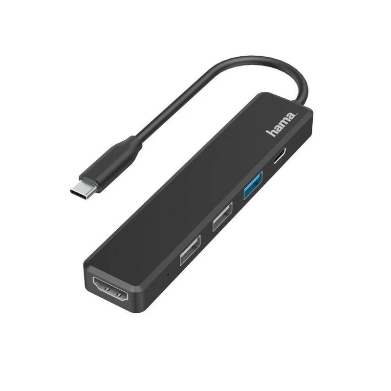 Hama USB-C Hub 5 Anschlüsse 4K HDMI Adapter schwarz