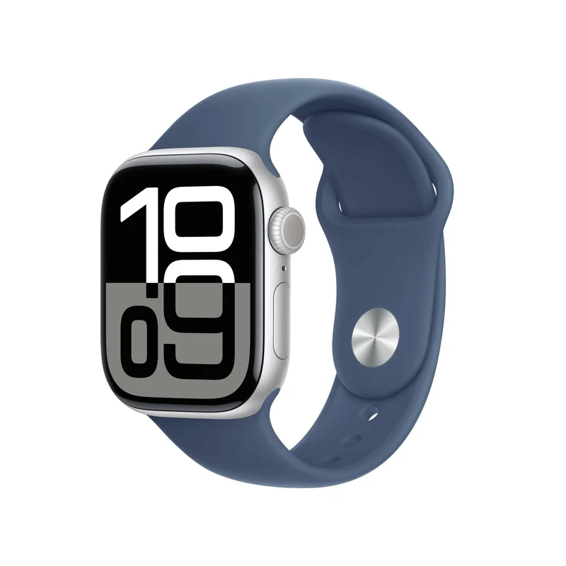 Apple Watch Series 10 GPS 42 mm Smartwatch Silber Denim