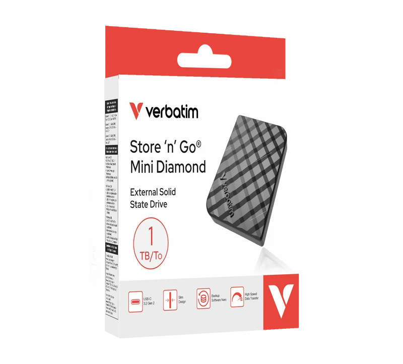 Verbatim Store 'n' Go Mini Diamond USB-C SSD 1TB Black 1000
