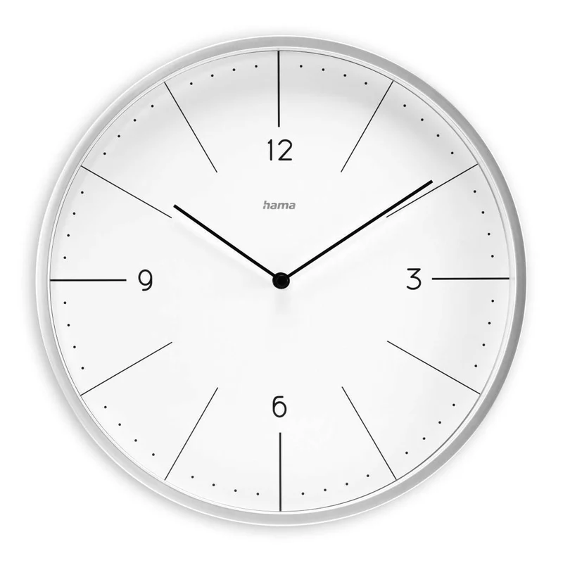 Hama Sardinien Wanduhr Ø 30 cm Grau, leise Analog Quarzuhr