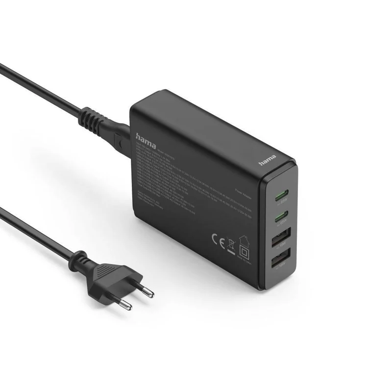 Hama 4-Port USB GaN Ladestation 65W, Schnellladegerät