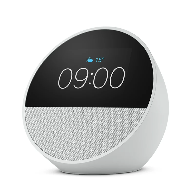 Amazon Echo Spot 2024, Smart Clock mit Alexa, Weiß - Sattem