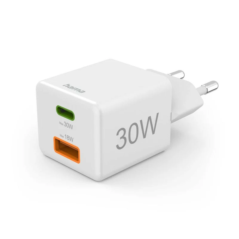 Hama USB-C Schnellladegerät PD 30W, Weiß - Qualcomm Quick
