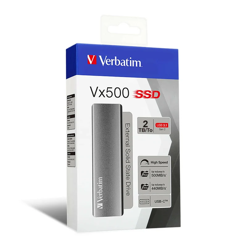 Verbatim Vx500 2TB USB-C Gen2 SSD Silver - Externe