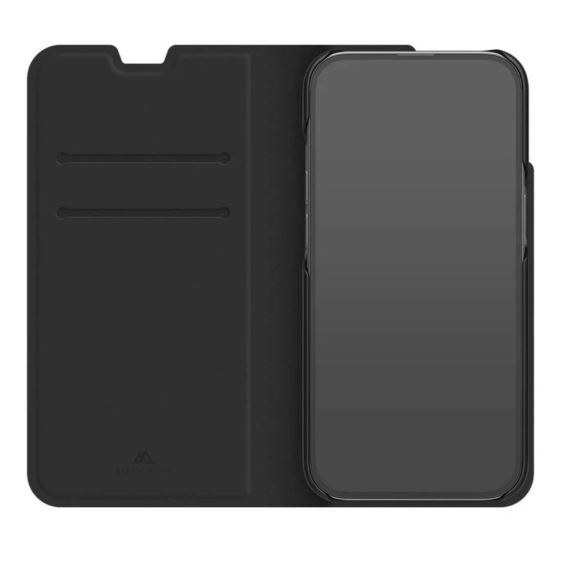 Black Rock iPhone 14 Booklet Hülle - Schwarz, Standfunktion