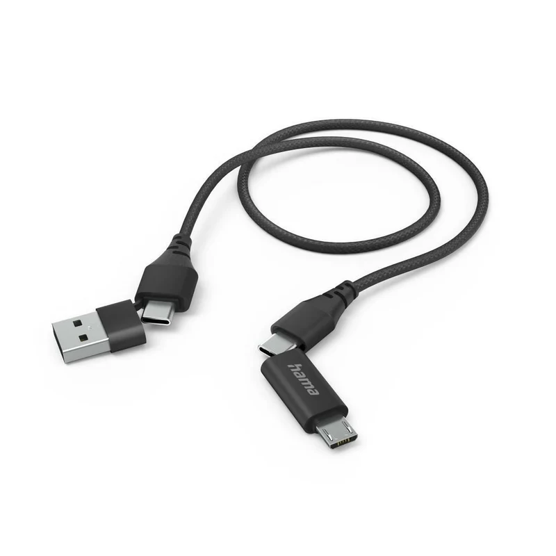 Hama Multi-USB-Kabel 4-in-1, 1,5m, Schwarz, 480 Mbit/s