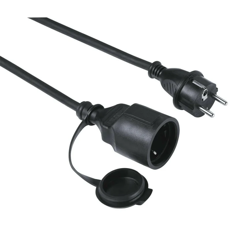 Hama Verlängerungskabel Outdoor 10m Schwarz IP44