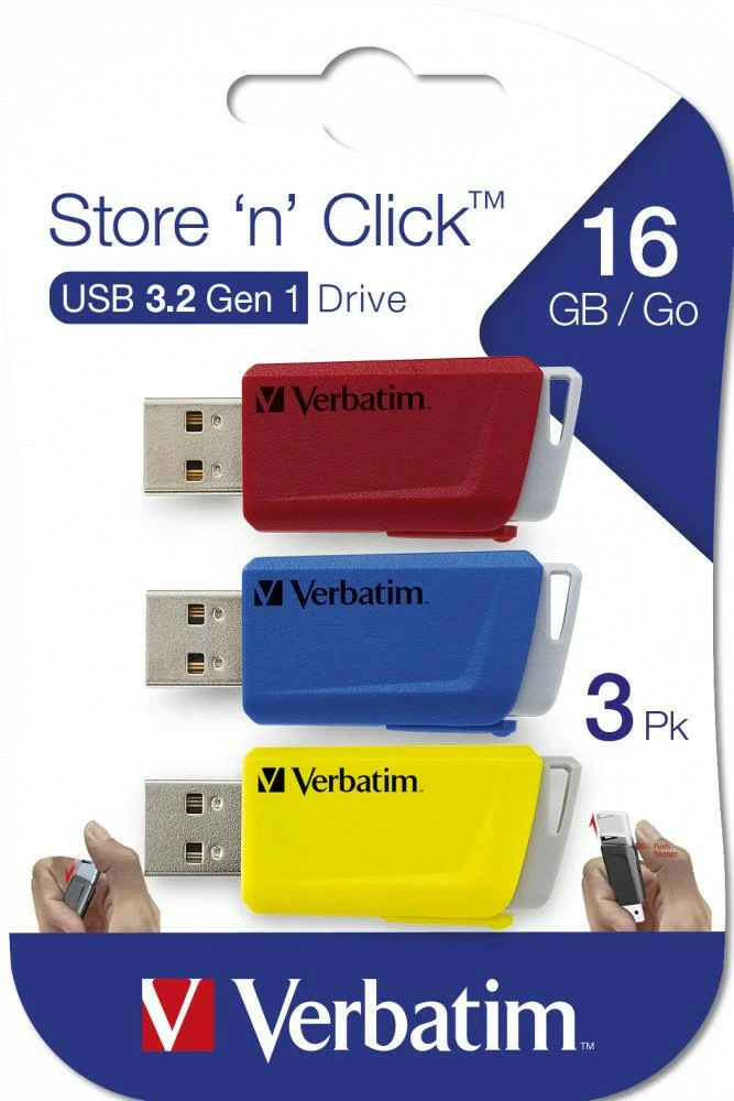 Verbatim Store 'n' Click USB 3.2 Gen 1 3x16GB