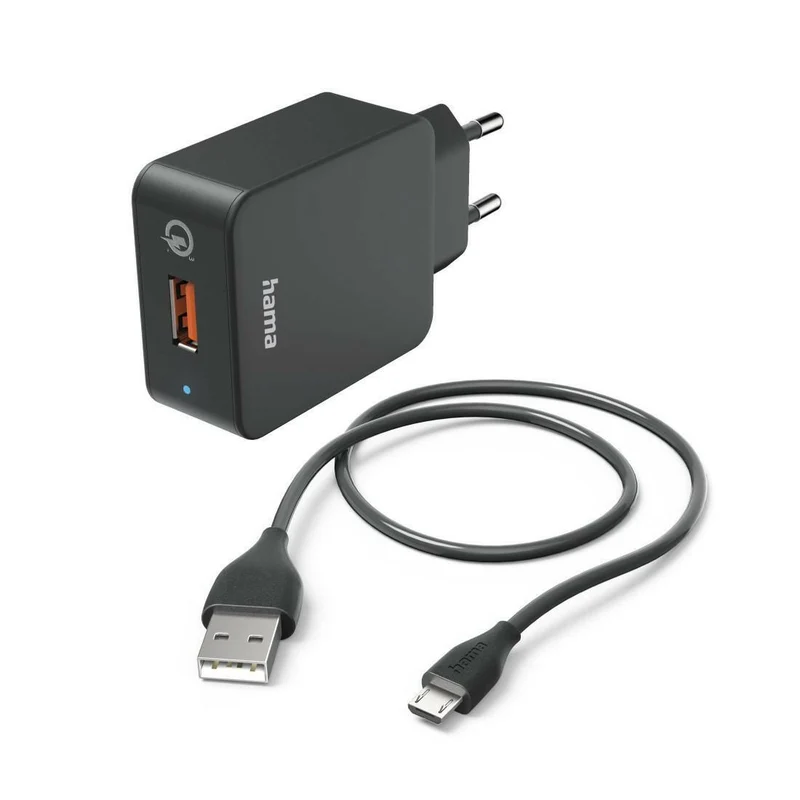 Hama Schnellladegerät USB-A + USB-C (19,5W) Schwarz
