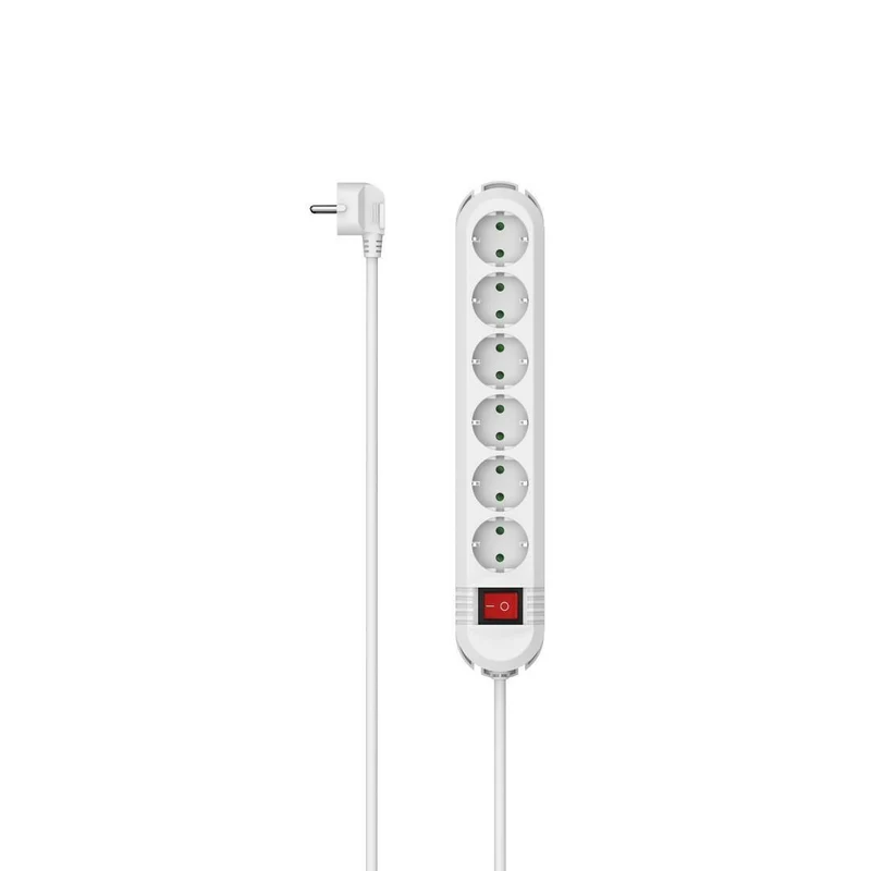 Hama 6-fach Steckdosenleiste mit Schalter, weiß, 2m