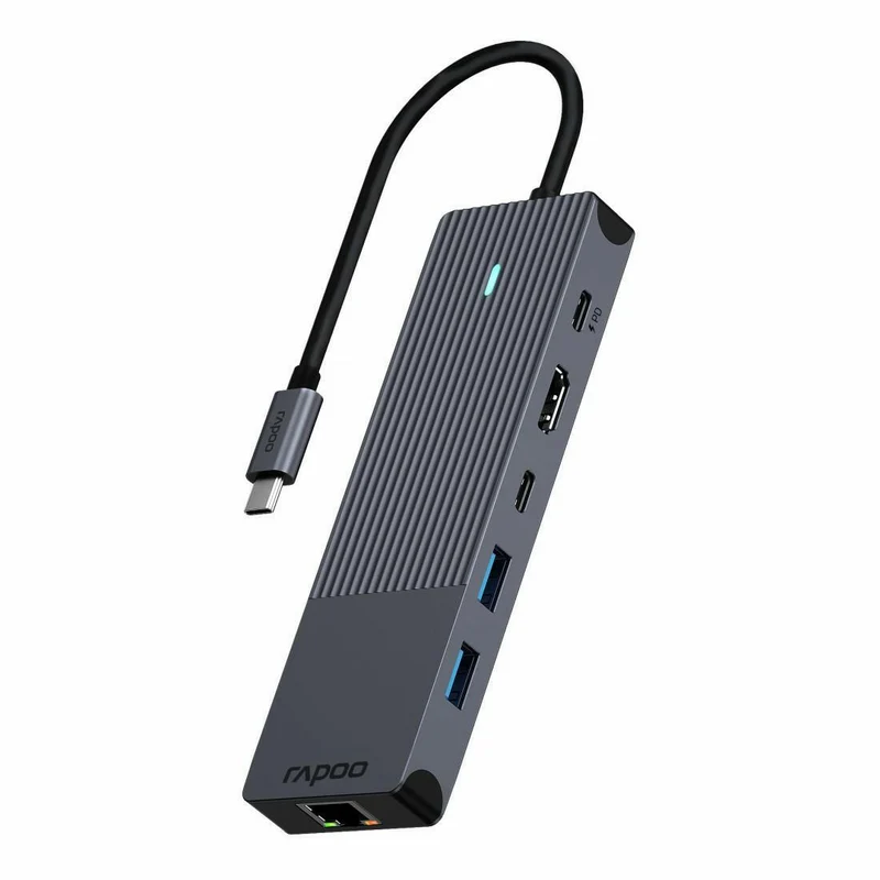 Rapoo UCM-2002 USB-C Adapter 6-in-1 4K HDMI, 1 Gbps