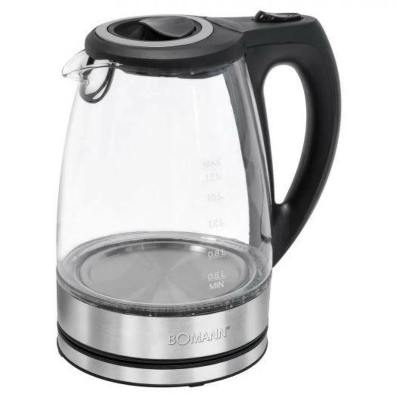 Bomann WKS 6032 G CB 1,7L Wasserkocher Glas/Edelstahl 2200W