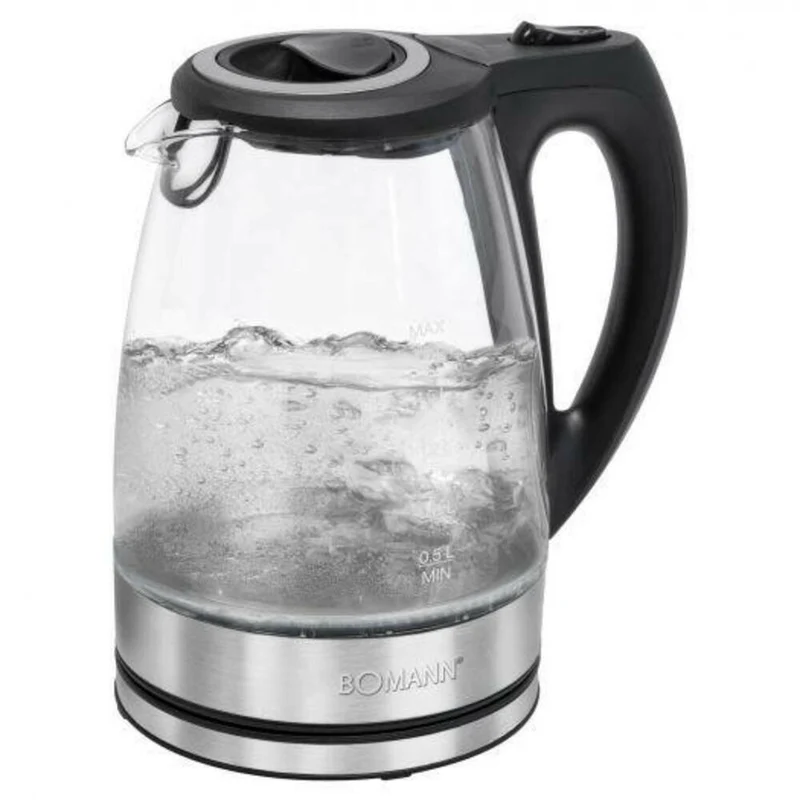 Bomann WKS 6032 G CB 1,7L Wasserkocher Glas/Edelstahl 2200W