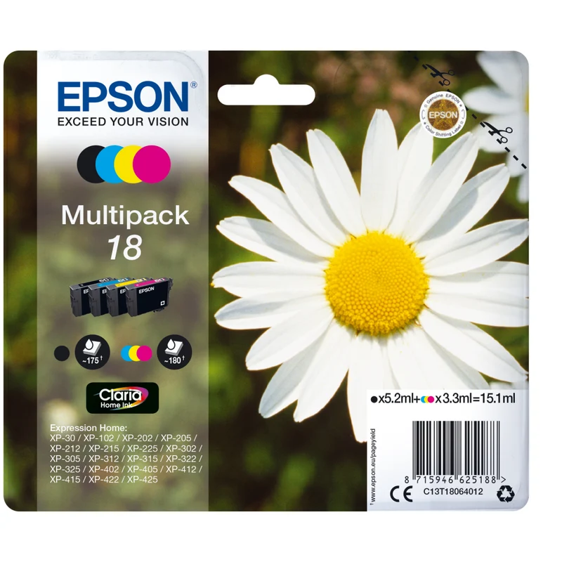 Epson 18 Gänseblume Multipack Tinte 4-farbig für XP-Modelle