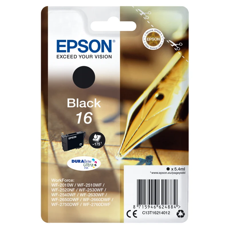 Epson C13T162141012 Tintenpatrone schwarz für WF-Modelle