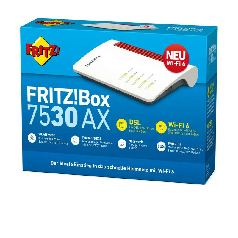 FRITZ!Box 7530 AX Wi-Fi 6 DSL-Router bis 300 MBit/s DECT