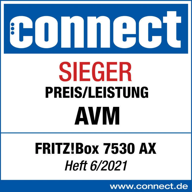 FRITZ!Box 7530 AX Wi-Fi 6 DSL-Router bis 300 MBit/s DECT