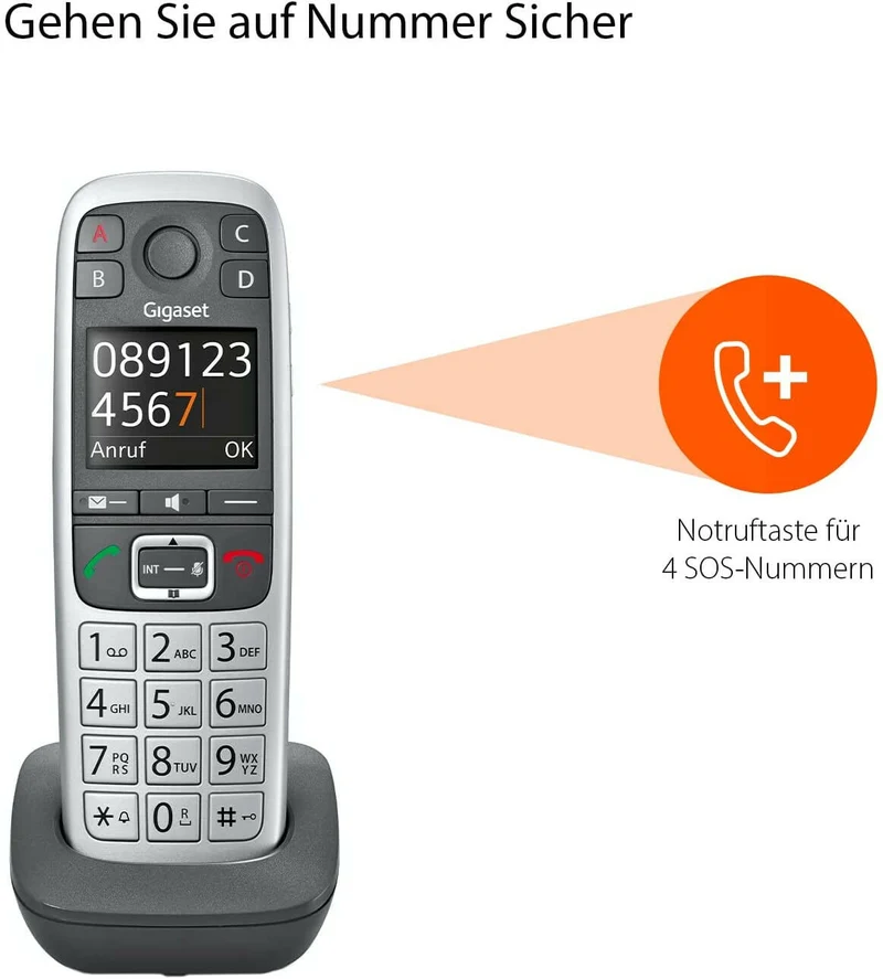 Gigaset E560 Schnurloses Telefon mit LED-Anzeige & ECO DECT
