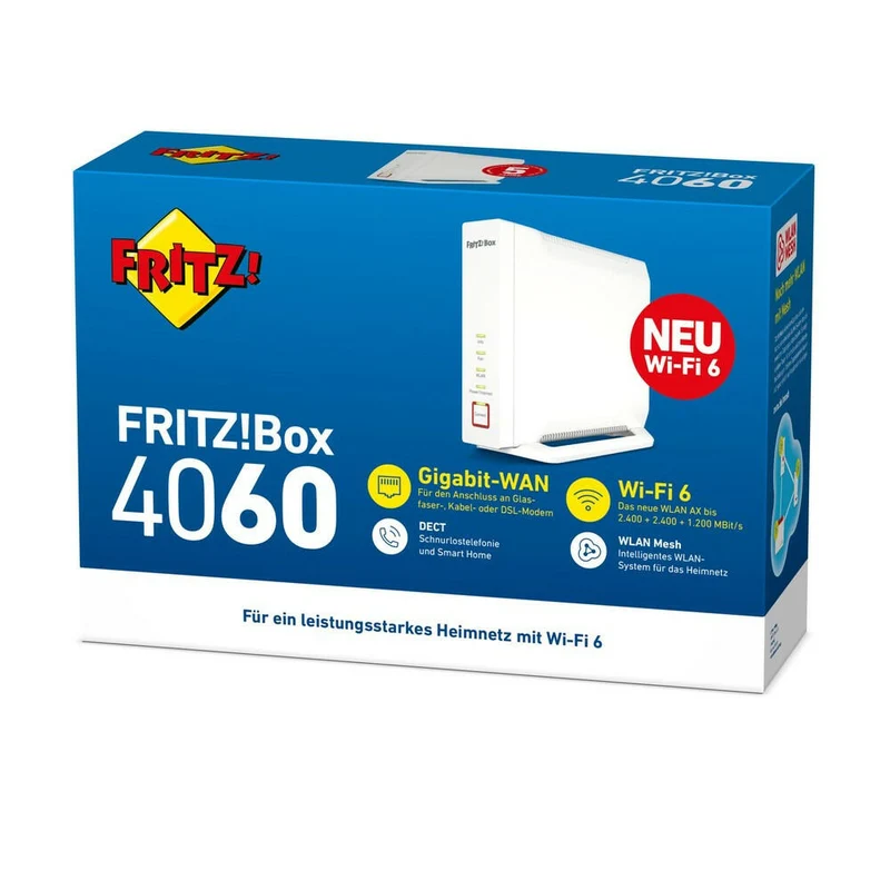 AVM FRITZ!Box 4060 Wi-Fi 6 Router 4.800 MBit/s & 1.200