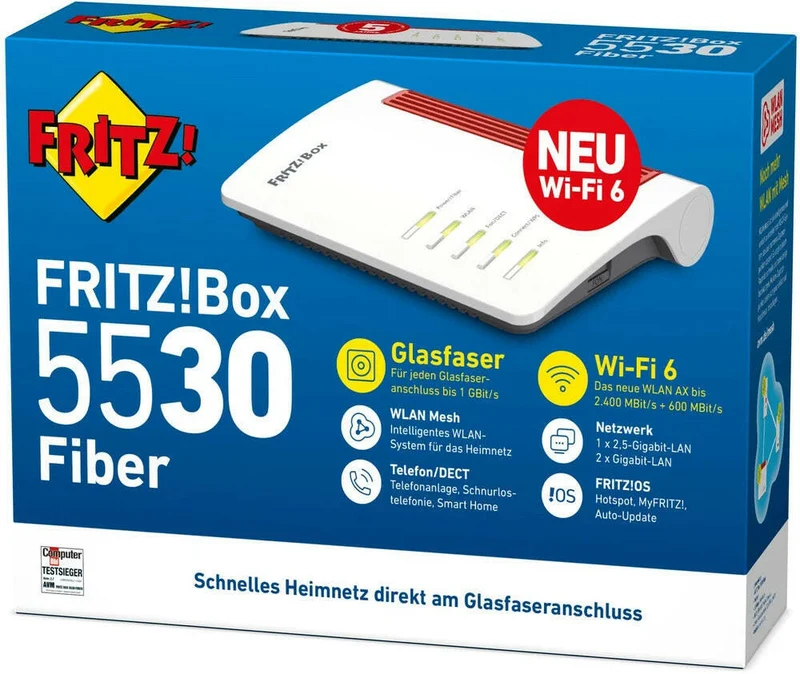 AVM FRITZ!Box 5530 Fiber Router | Wi-Fi 6 bis 1.000 MBit/s