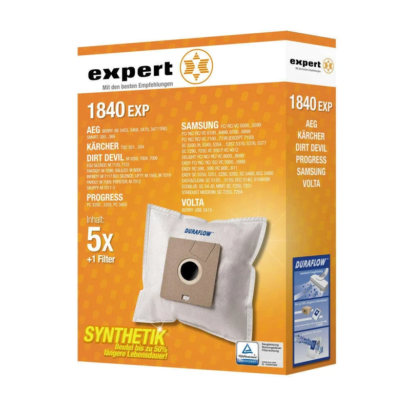 AEG 1840 EXP Staubsaugerbeutel 5 Stück - Weiß, Synthetik
