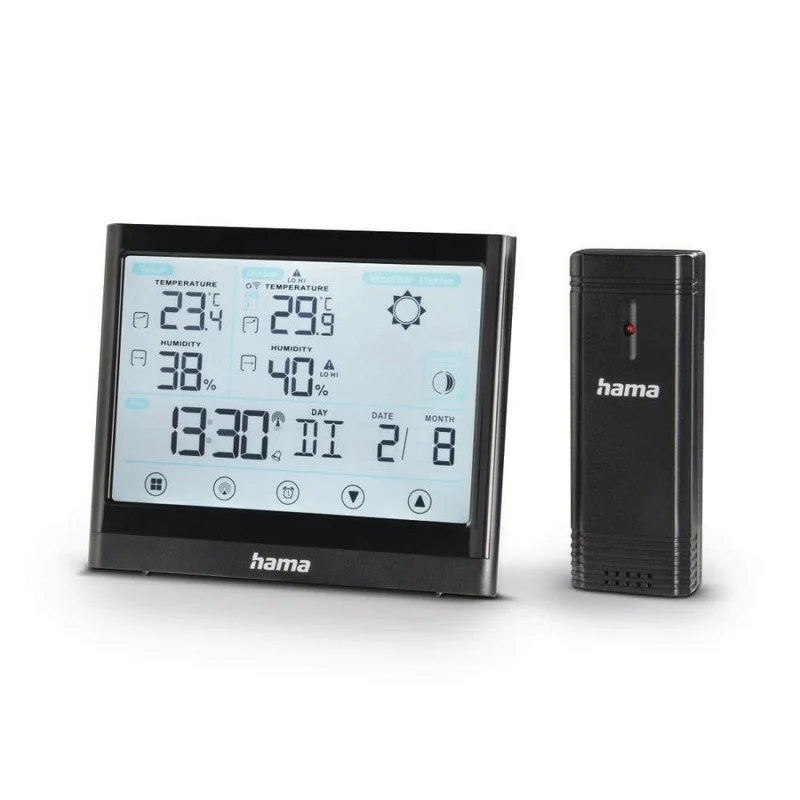 HAMA Wetterstation "Full Touch" mit DCF-Funkuhr & Sensoren
