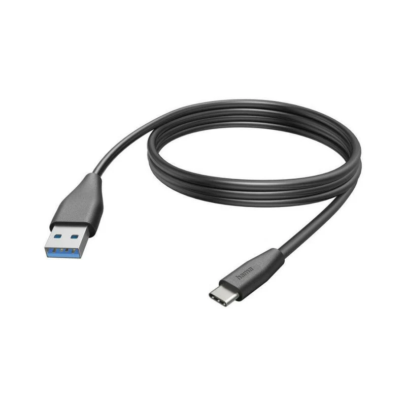 Hama USB C auf USB A Ladekabel, 3m, Schnellladung, schwarz