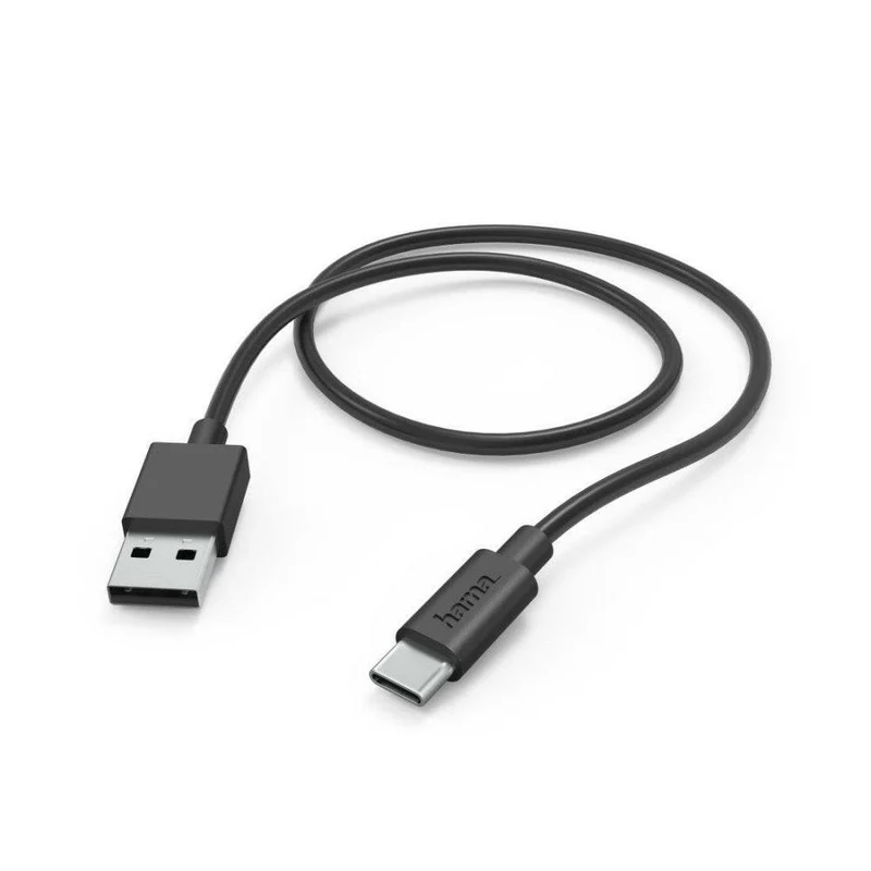 Hama USB-A auf USB-C Ladekabel, 1m, Schwarz, Schnellladung