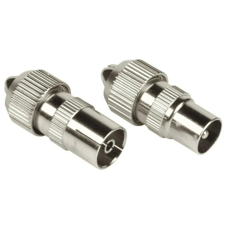 Hama Koax Set 2 Pz - Metall Stecker/Buchse, voll geschirmt
