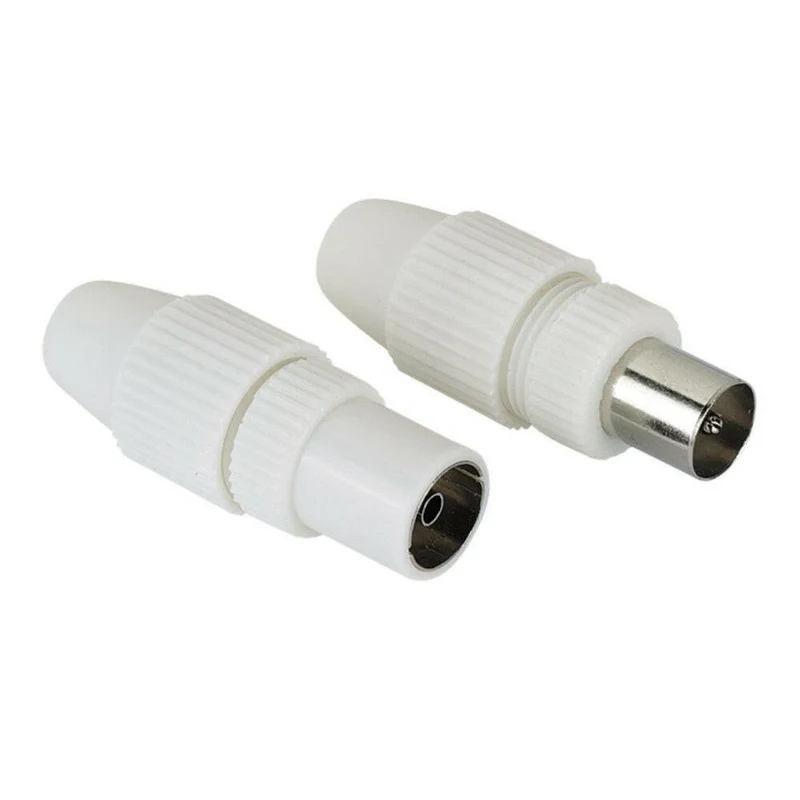 Hama Koaxialstecker Set, 2 Stück, geschirmt, 5-7 mm