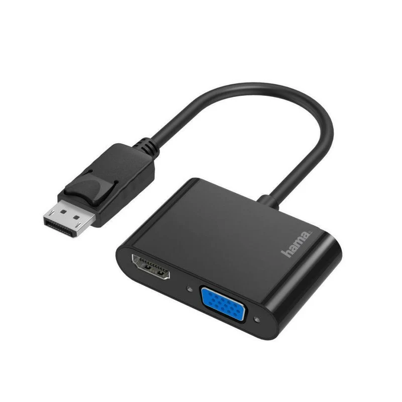 Hama 2in1 DisplayPort Adapter HDMI & VGA, 4K Ultra HD