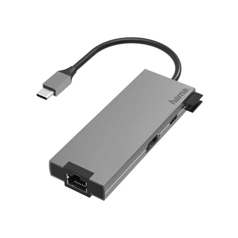 Hama USB-C Hub 5in1 HDMI 4K, Gigabit LAN, 2x USB-A, Alu