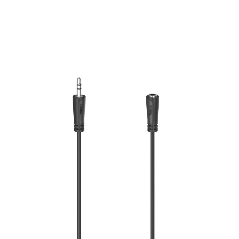 Hama 3.5mm Klinkenverlängerung 5m Schwarz, Stereo Kabel
