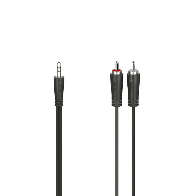 Hama Klinkenkabel 3,5mm - 2x Cinch, 1,5m flexibel schwarz