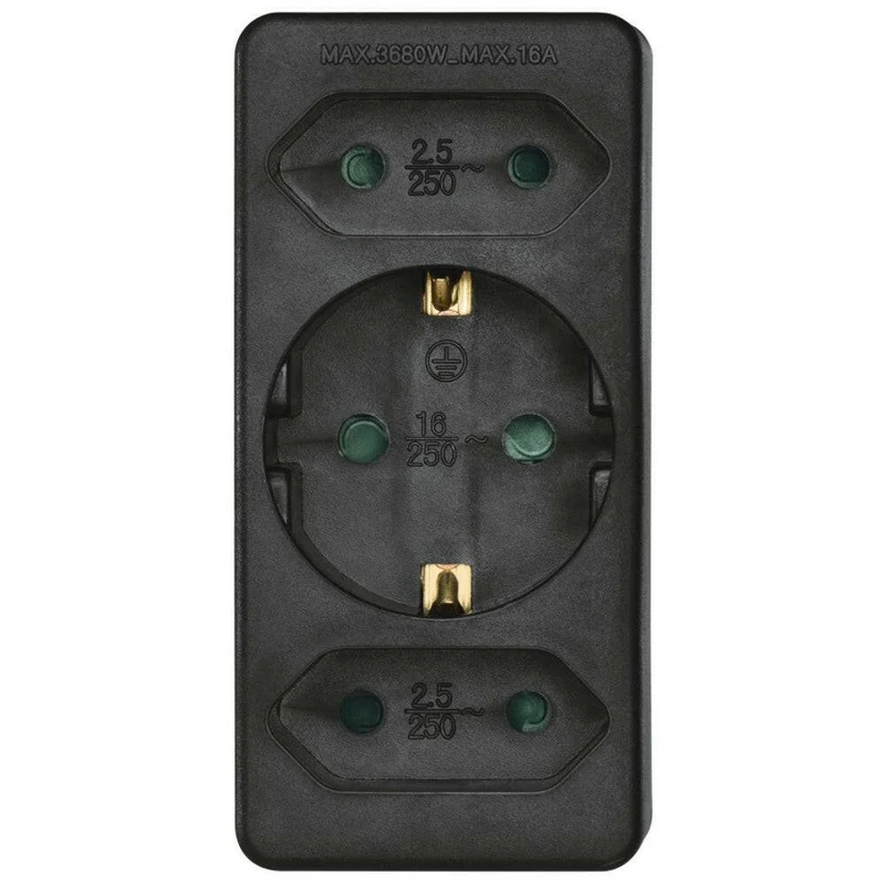 Hama 3-fach Steckdosenadapter schwarz mit Berührungsschutz