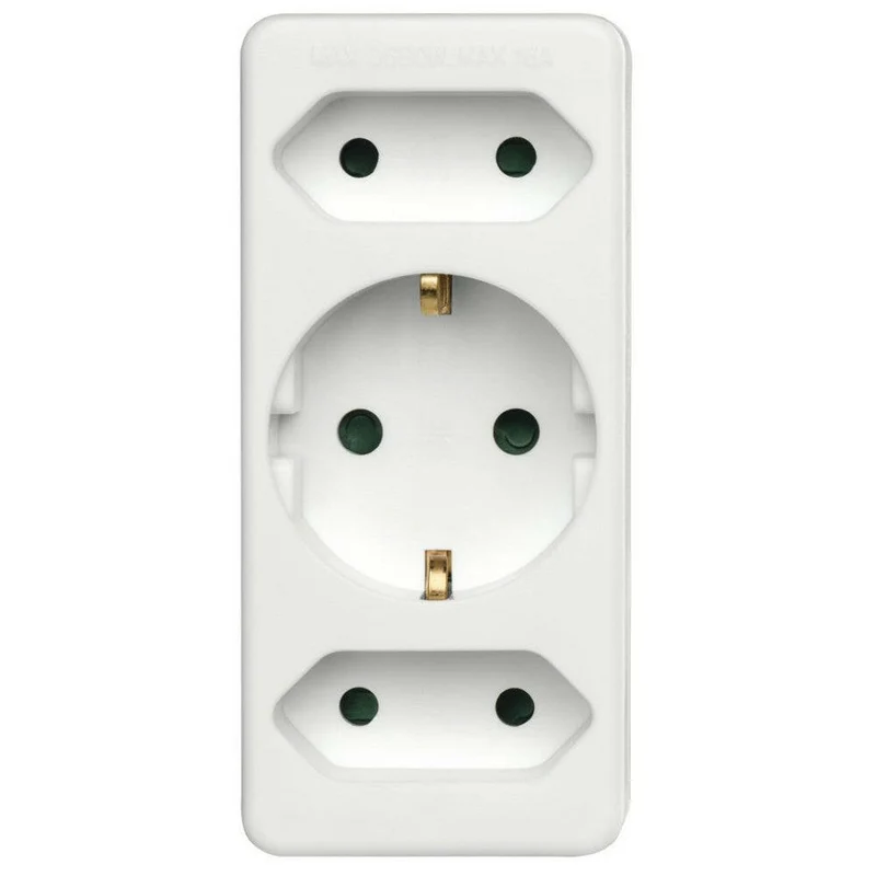 Hama Steckdosenadapter 3-fach weiß, 2 Euro, 1 Schutzkontakt