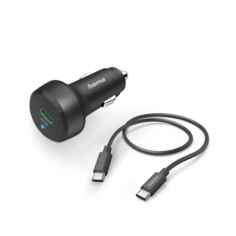 Hama Kfz-Ladeset 25W USB-C Ladekabel Schwarz Auto Ladegerät