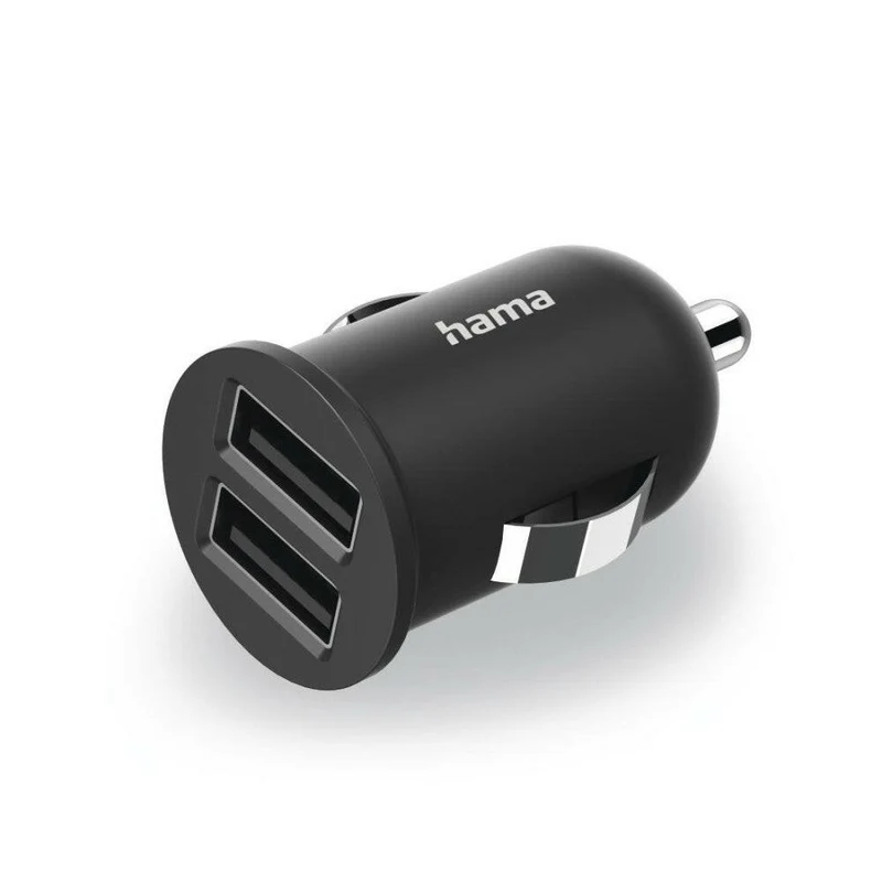 Hama Auto Ladegerät USB 2-fach Ladeadapter 12W/2,4A, schwarz