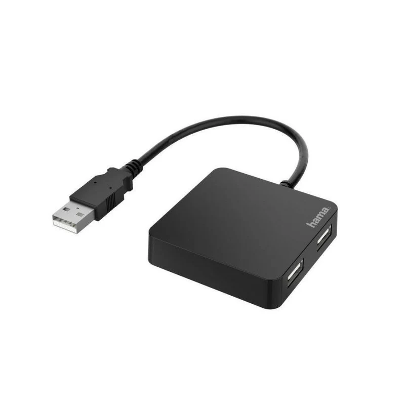 Hama USB Hub 2.0, 4-Port, klein & kompakt, Schwarz
