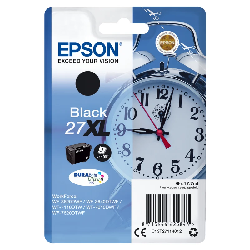 Epson C13T27114012 XL Tintenpatrone schwarz für Drucker