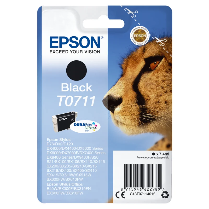 Epson Gepard Schwarz Tinte 7,4ml (Singlepack) - Original