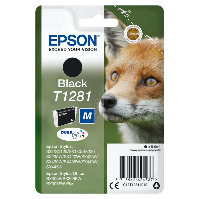 Epson T1281 Fuchs Black Tinte - 1,59ml - für