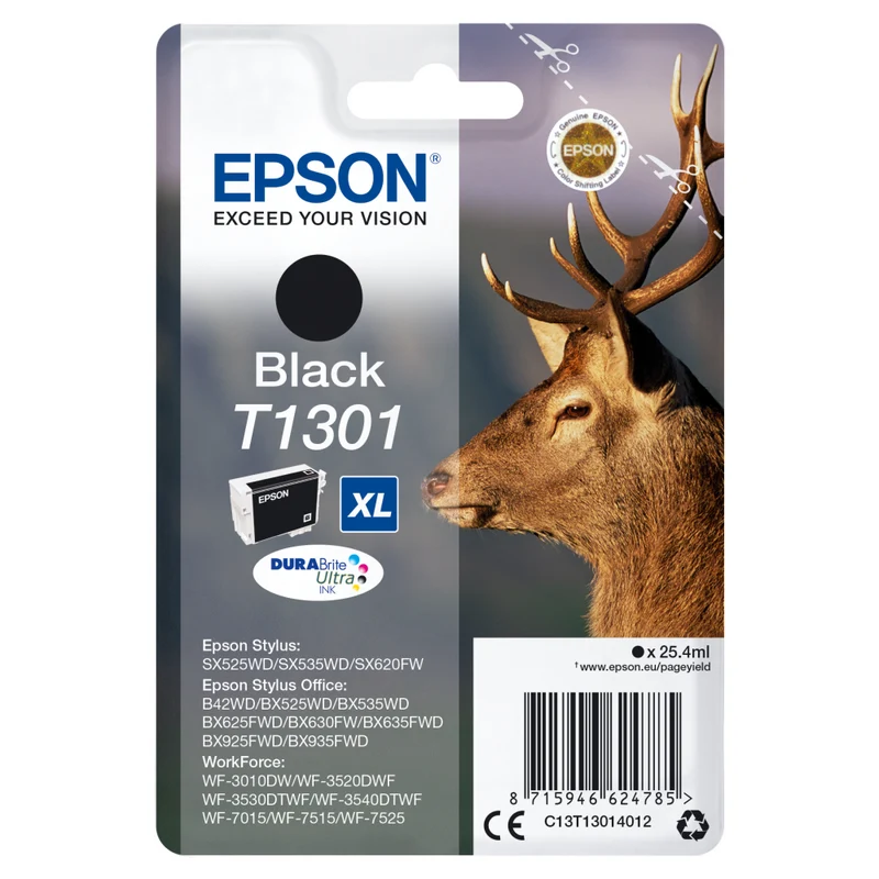 Epson T1301 Druckerpatrone | Schwarz | Epson Original | 25,4