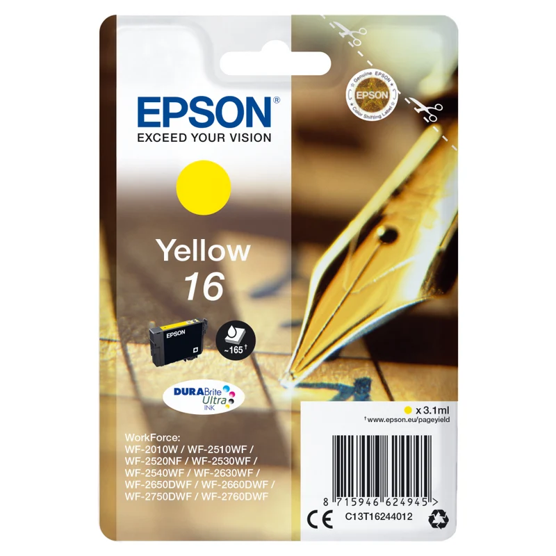 Epson C13T162441012 Original Tinte Füller gelb 3,1 ml