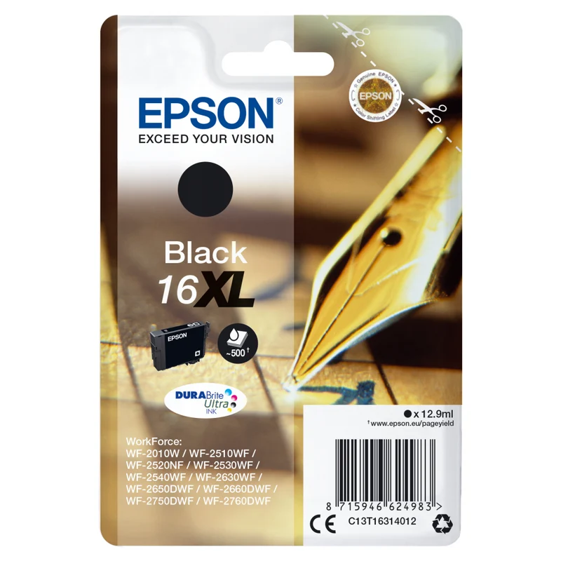 Epson 16XL Original Tintenpatrone Schwarz für WF-Drucker