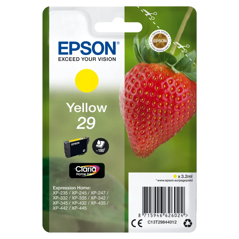 Epson C13T29844012 Gelbe Tintenpatrone für XP-Drucker