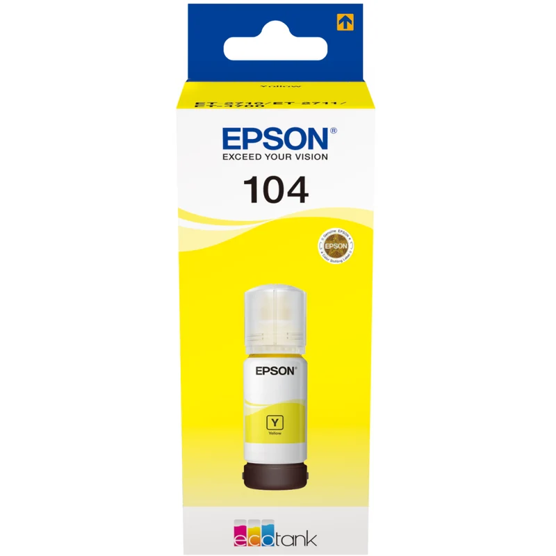 Epson EcoTank Tintenflasche 104, Gelb, 65 ml, 7500 Seiten