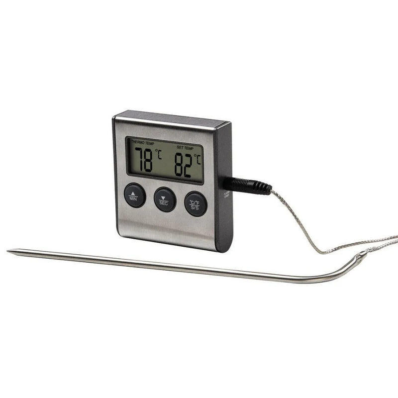 Xavax 2in1 Digitales Bratenthermometer mit Küchenuhr