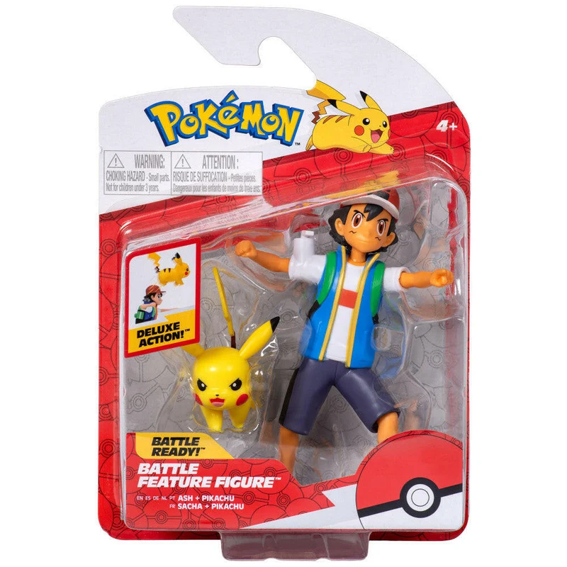Pokémon Battle Feature Figure - Ash & Pikachu, 11,5 cm & 5