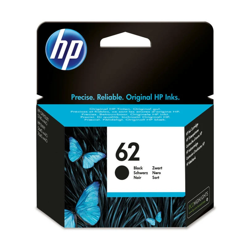 HP 62 Schwarz Tintenpatrone – Original, 200